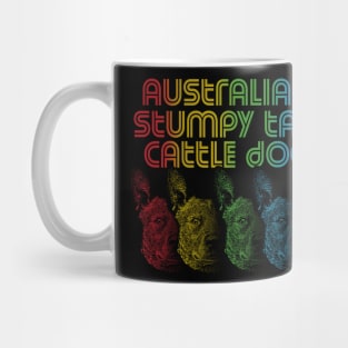 Cool Retro Groovy Australian Stumpy Tail Cattle Dog Mug